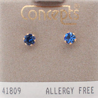 24K Gold Plated Surgical Stainless Steel September Stud