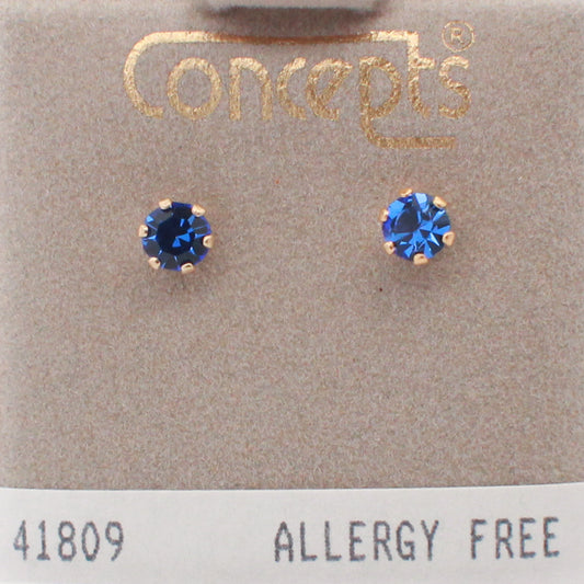 24K Gold Plated Surgical Stainless Steel September Stud