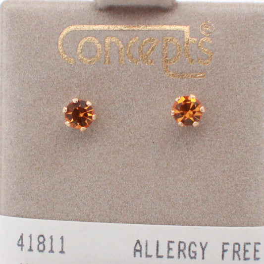 24K Gold Plated Surgical Stainless Steel November Stud