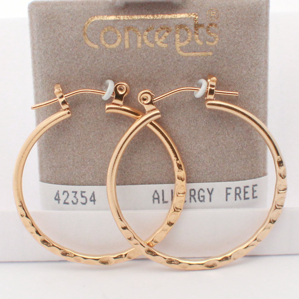 24K Gold Plated Surgical Stainless Steel Hammered Hoop