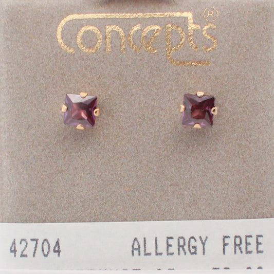 24K Gold Plated Surgical Stainless Steel Cubic Zirconium Stud