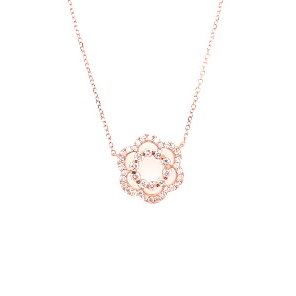 3/8 Cttw. Diamonds Flower Necklace