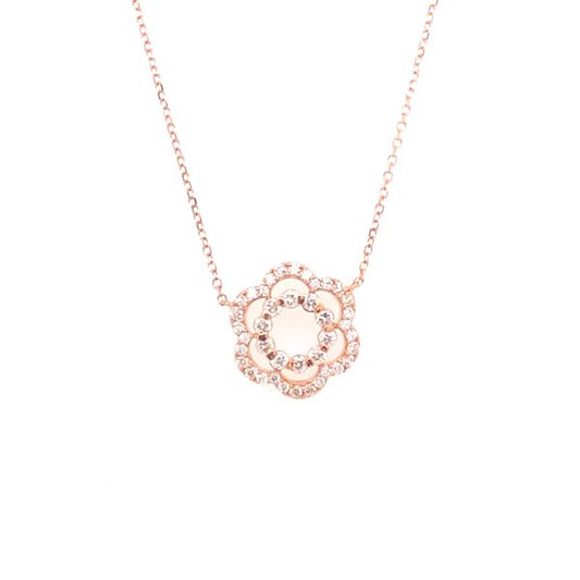 3/8 Cttw. Diamonds Flower Necklace