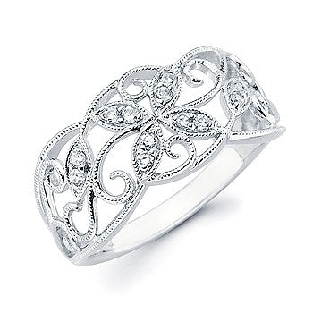 Round Brilliant Diamonds Butterfly Fashion Ring
