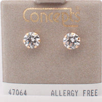 24K Gold Plated Surgical Stainless Steel CZ Stud