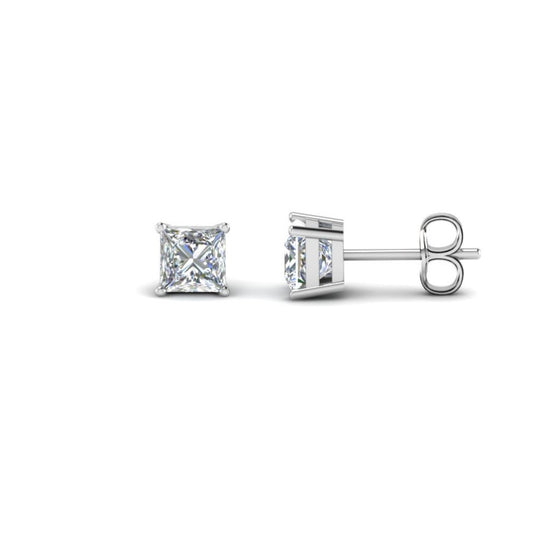 3/4Cttw Princess Stud Earrings