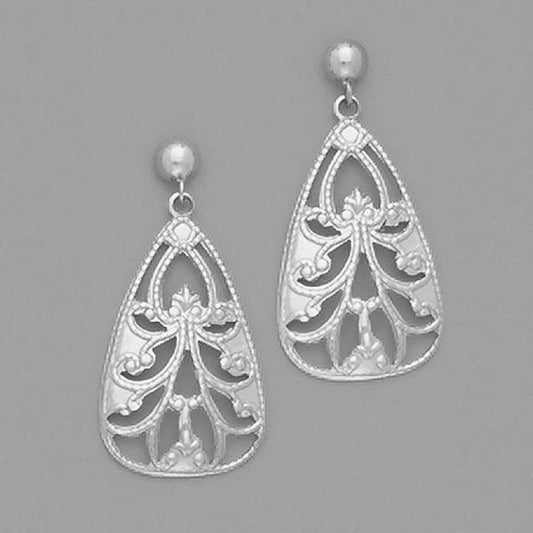 Surgical Stainless Steel Filigree Drop