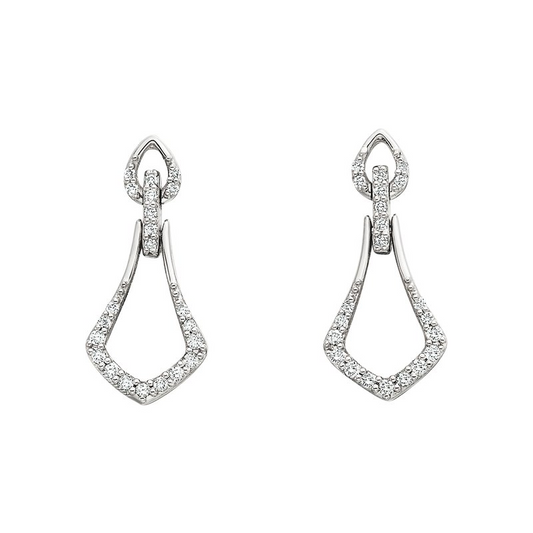 1/5 Cttw. Diamonds Angular Tear Drop Earrings