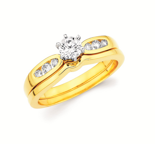 Yellow Gold Accented Wedding Set