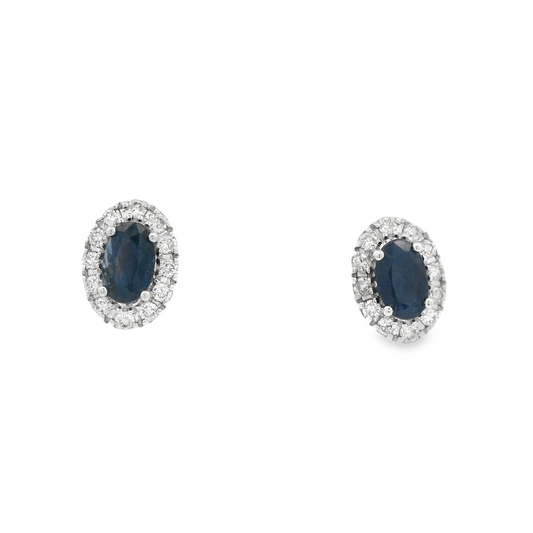 Oval Sapphires Stud Earrings