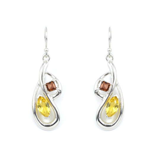 Marquise Citrines Dangle Earrings