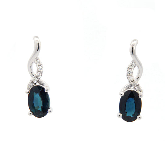 Oval Sapphires Drop Earrings
