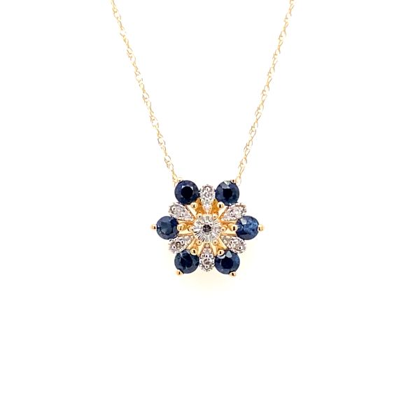Sapphires Nature Inspired Pendant in 14 Karat Yellow Gold