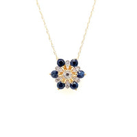 Sapphires Nature Inspired Pendant in 14 Karat Yellow Gold