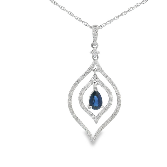 Pear Sapphire Dangle Pendant