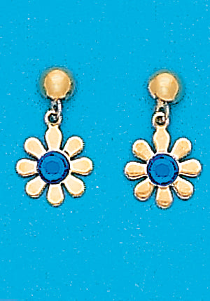 24K Gold Plated Surgical Stainless Steel September Daisy Dangle