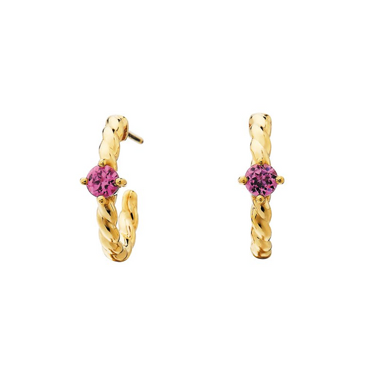 Garnets J-Hoop Earrings