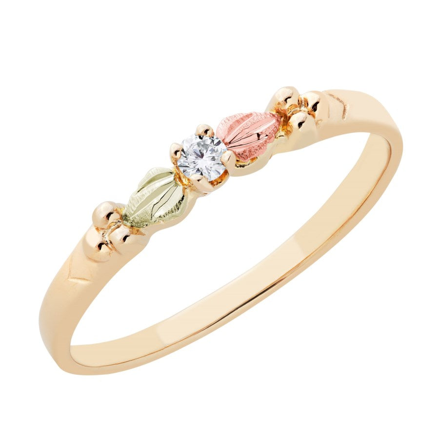 Landstrom's 10 Karat with 12K accents Yellow, Rose, and Green Diamond Stackable