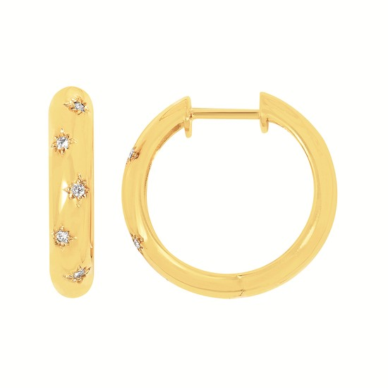 1/10 Cttw. Hoop Hinge Lab Diamond Earrings