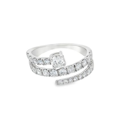 Round Brilliant Diamond Bypass LAB Diamond Ring