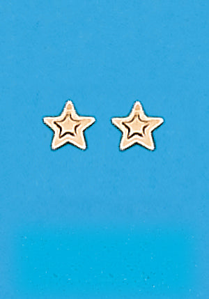 24K Gold Plated Surgical Stainless Steel Double Star Stud