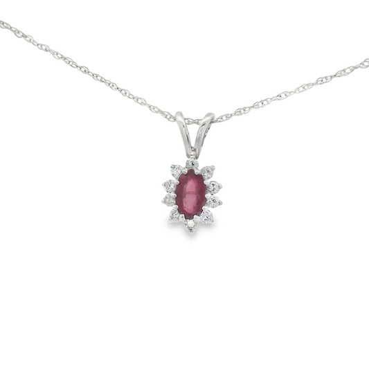 Oval Ruby Attached Pendant