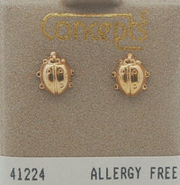 24K Gold Plated Surgical Stainless Steel Ladybug Stud