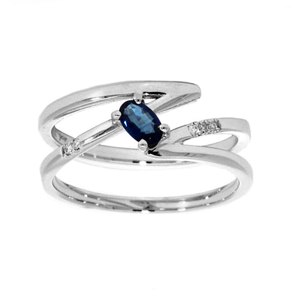 Oval Sapphire Bypass Ring