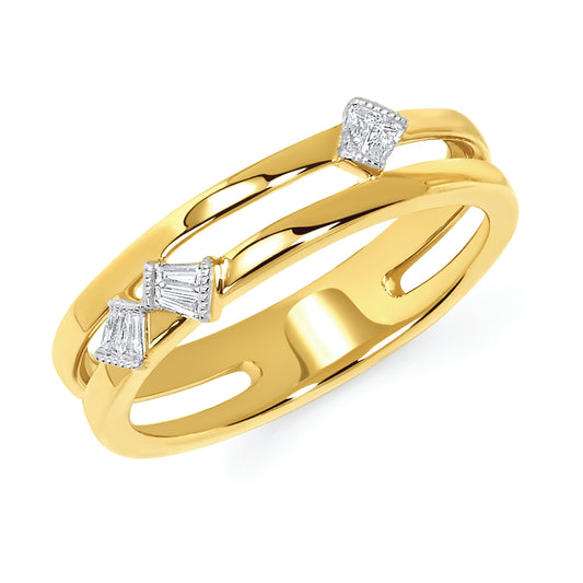 Baguette Diamonds Freeform Fashion Ring