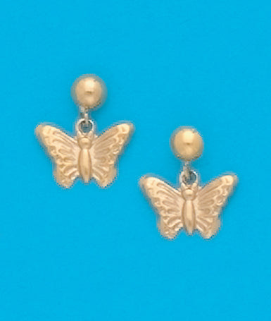24K Gold Plated Surgical Stainless Steel Butterfly Dangle