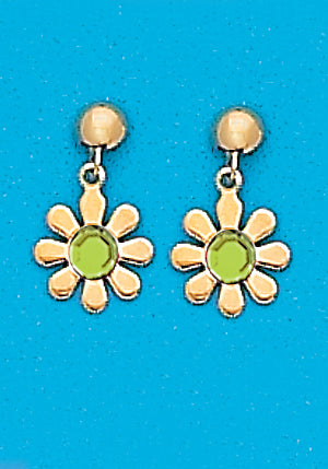24K Gold Plated Surgical Stainless Steel August Daisy Dangle
