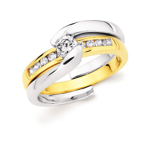 Two Tone Bypass Wedding Set