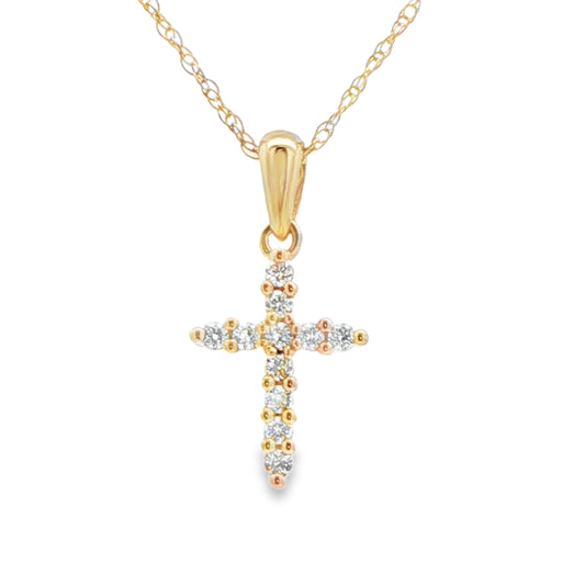 1/10CTW Dangle Cross Pendant