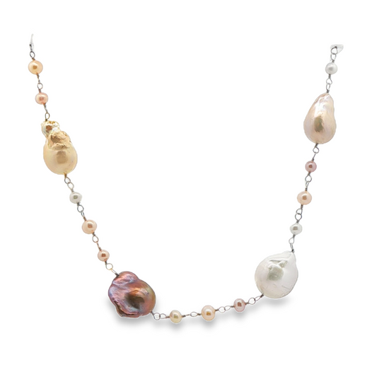 Pearls and Pearls Multicolor Wire Wrapped Strand