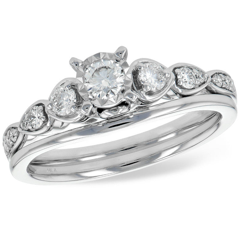 3/8 Cttw. Vintage Inspired Wedding Set