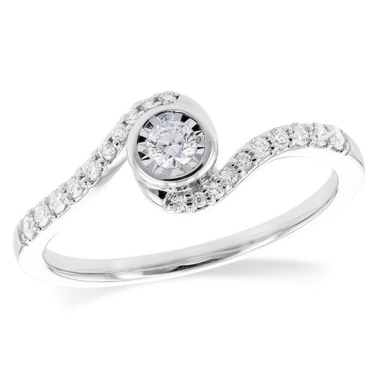 Round Diamond Bypass Engagement Ring