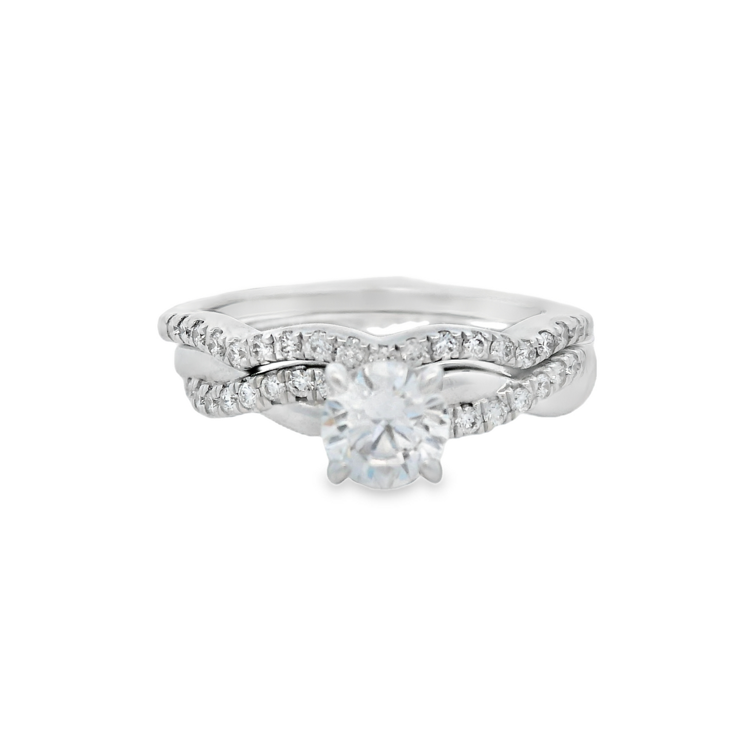 1/2 Cttw. Diamond Semi-Mount Rings Woven Ring