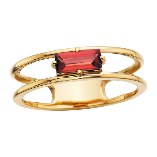 Garnet Bar Ring