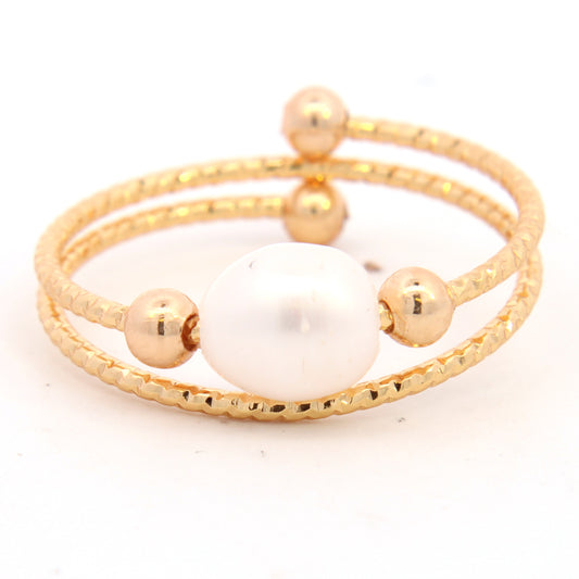Pearl Wire wrapped Ring