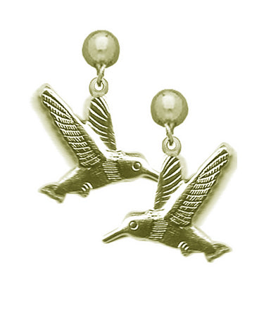 24K Gold Plated Surgical Stainless Steel Hummingbird Dangle