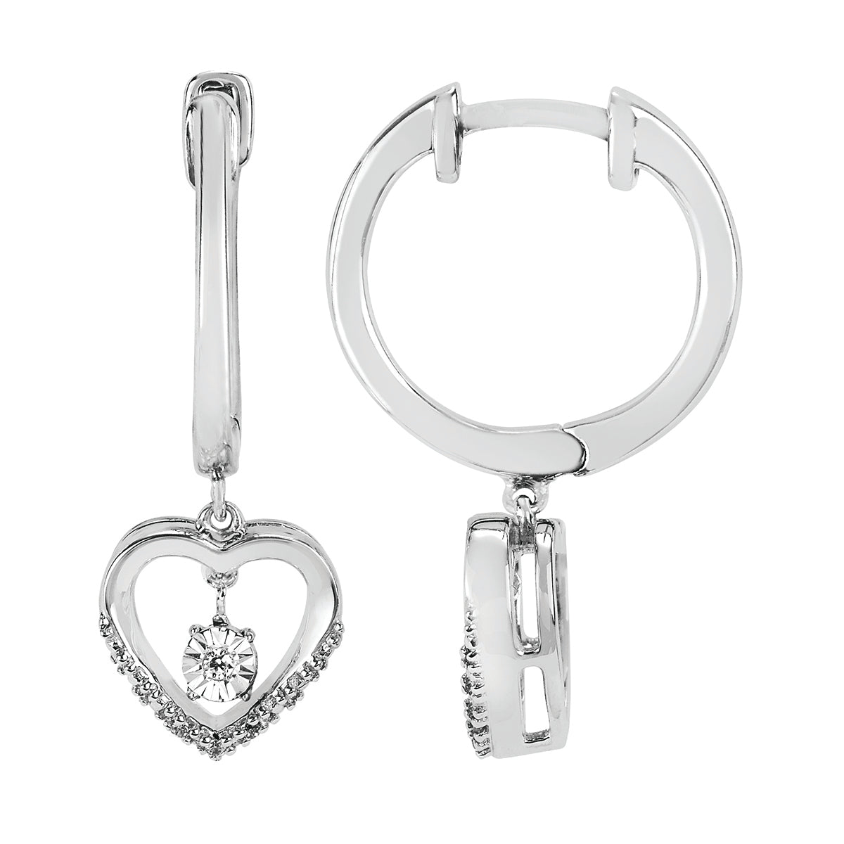 Round Diamonds Dangle Earrings