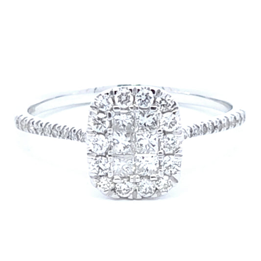 Princess Diamonds Halo Engagement Ring