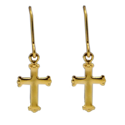 24K Gold Plated Surgical Stainless Steel Cross Dangle