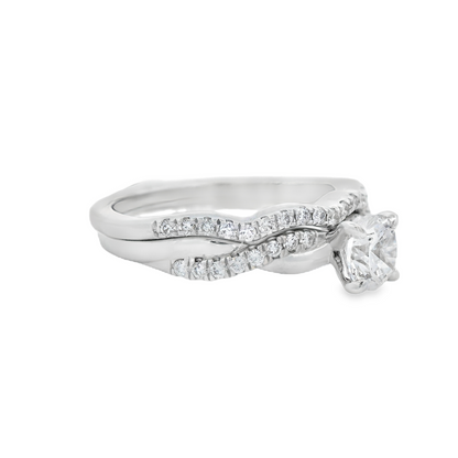 1/2 Cttw. Diamond Semi-Mount Rings Woven Ring