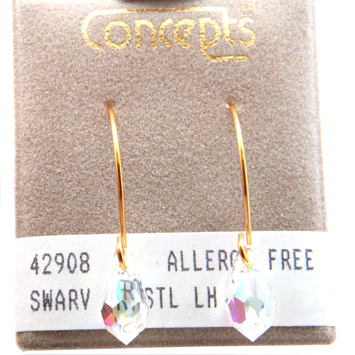 24K Gold Plated Surgical Stainless Steel Swarovski Crystal Dangle