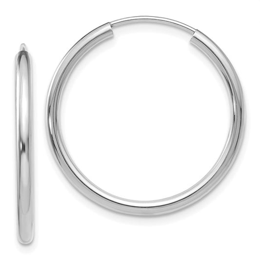 Leslie's 10 Karat White Gold Endless Hoop Earrings