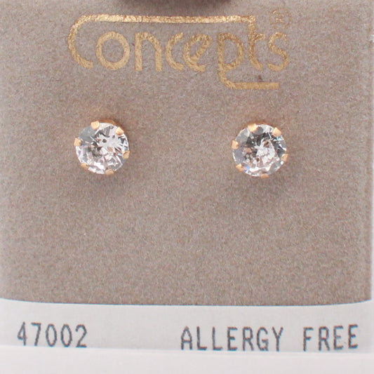 24K Gold Plated Surgical Stainless Steel CZ Stud