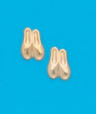 24K Gold Plated Surgical Stainless Steel Ballet Slippers Stud