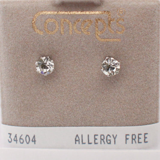 Surgical Stainless Steel April Swarovski Crystal Stud