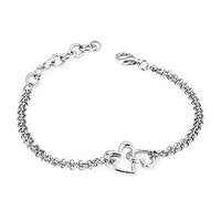 Round Brilliant Diamond Heart Bracelet